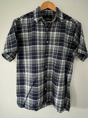 Weatherproof Blue Green Plaid Flannel Shirt Mens Medium